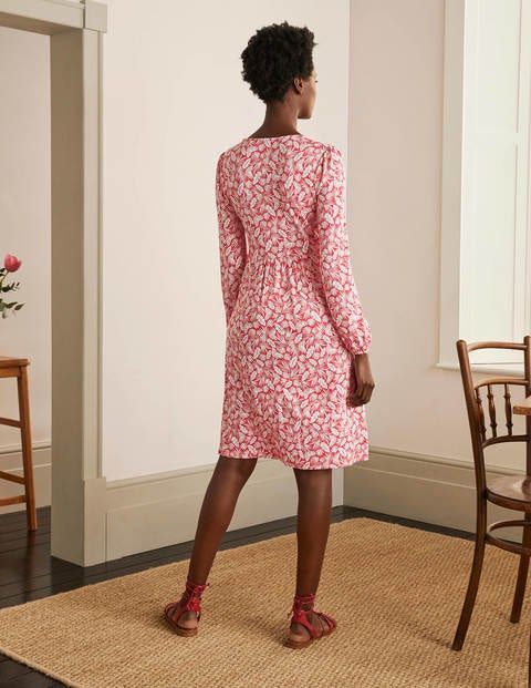Hattie Jersey Dress - Cherry Red, Palm Hattie Jersey Dress - Cherry Red, Palm