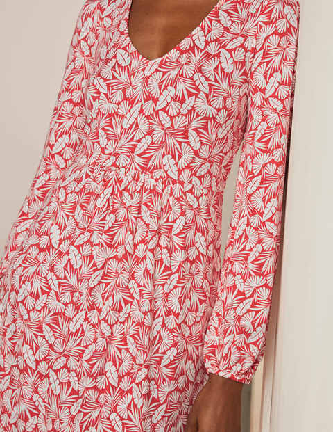 Hattie Jersey Dress - Cherry Red, Palm Hattie Jersey Dress - Cherry Red, Palm