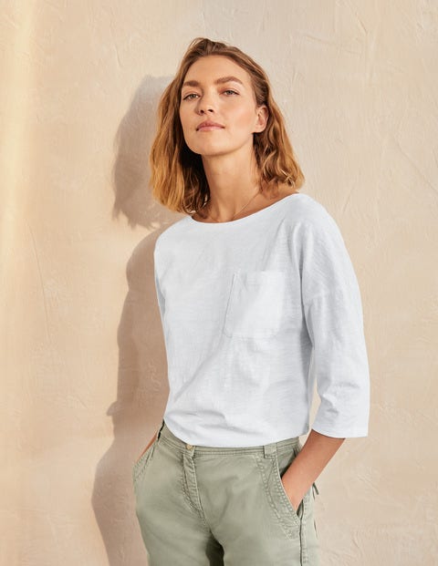 The Cotton Boxy Boatneck Tee - White The Cotton Boxy Boatneck Tee - White