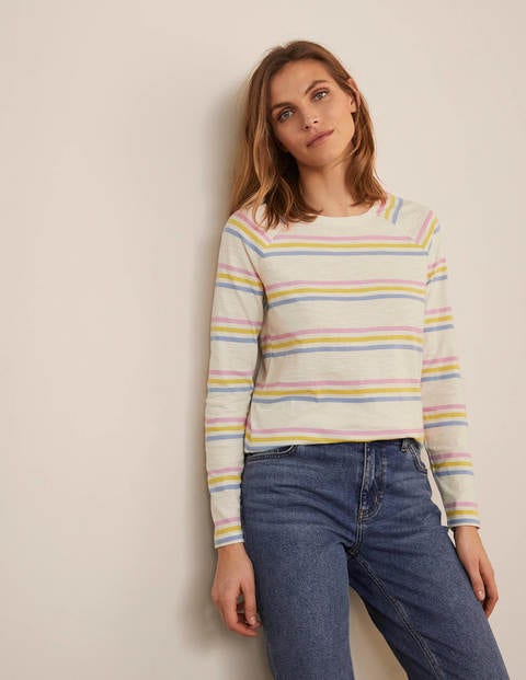 Lorna Baseball Jersey Tee - Multi Stripe Lorna Baseball Jersey Tee - Multi Stripe