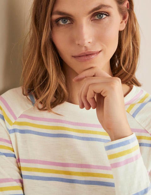 Lorna Baseball Jersey Tee - Multi Stripe Lorna Baseball Jersey Tee - Multi Stripe