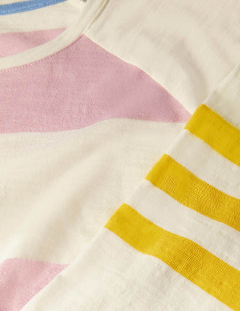 Lorna Baseball Jersey Tee - Soft Peony and Ivory Lorna Baseball Jersey Tee - Soft Peony and Ivory