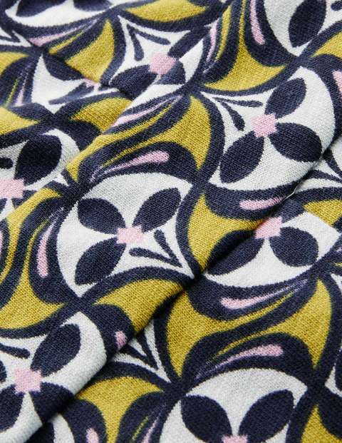 Florrie Jersey Dress - Chartreuse, Floral Fan Florrie Jersey Dress - Chartreuse, Floral Fan