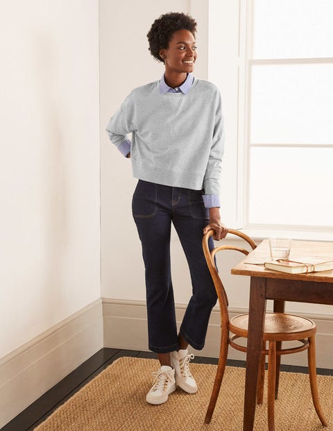 Cropped Sweatshirt - Grey Marl Cropped Sweatshirt - Grey Marl
