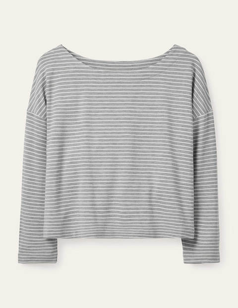 Katrina Jersey-Shirt - Grau Meliert/Naturweiß Katrina Jersey-Shirt - Grau Meliert/Naturweiß