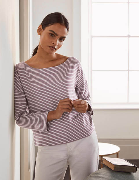 Katrina Jersey Top - Heather/ Ivory Katrina Jersey Top - Heather/ Ivory