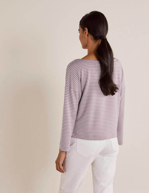 Katrina Jersey Top - Heather/ Ivory Katrina Jersey Top - Heather/ Ivory