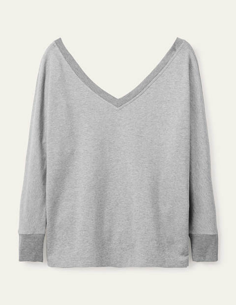 Top col V Jocelyn en jersey - Gris chiné Top col V Jocelyn en jersey - Gris chiné