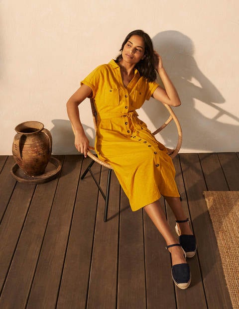 Thomasina Jersey Shirt Dress - Tuscan Sun Thomasina Jersey Shirt Dress - Tuscan Sun