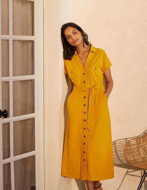 Thomasina Jersey Shirt Dress - Tuscan Sun Thomasina Jersey Shirt Dress - Tuscan Sun