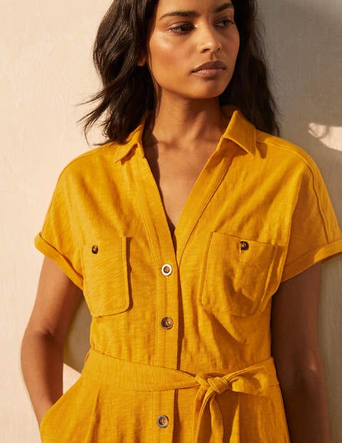 Thomasina Jersey Shirt Dress - Tuscan Sun Thomasina Jersey Shirt Dress - Tuscan Sun