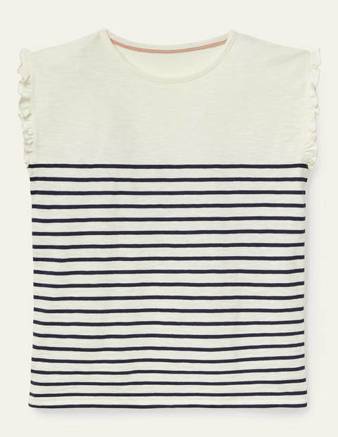 Faye Jerseyoberteil - Naturweiß/Navy Faye Jerseyoberteil - Naturweiß/Navy