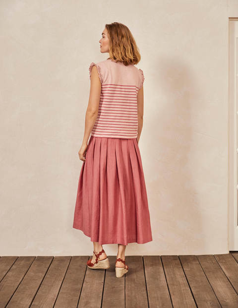 Faye Jersey Top - Milkshake/ Dusty Red Faye Jersey Top - Milkshake/ Dusty Red
