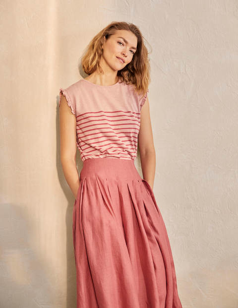 Faye Jersey Top - Milkshake/ Dusty Red Faye Jersey Top - Milkshake/ Dusty Red
