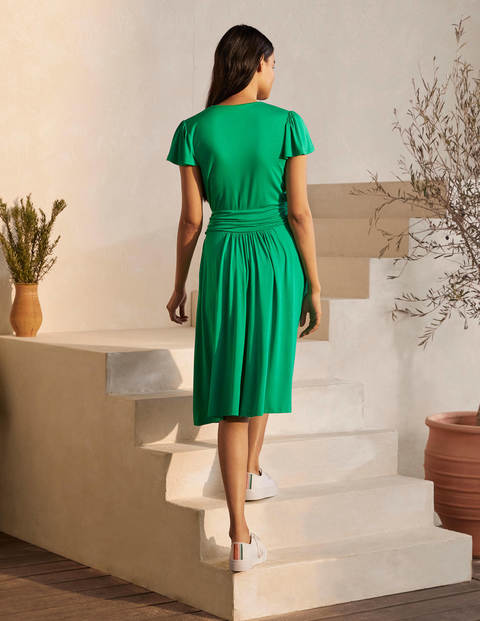 Robe portefeuille Evangeline en jersey - Vert printemps Robe portefeuille Evangeline en jersey - Vert printemps