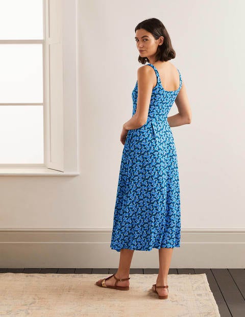 Petronella Jersey Dress - Moroccan Blue, Flamingo Splash Petronella Jersey Dress - Moroccan Blue, Flamingo Splash