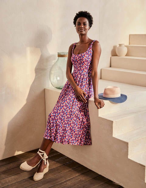 Petronella Jersey Dress - Milkshake, Flamingo Splash Petronella Jersey Dress - Milkshake, Flamingo Splash