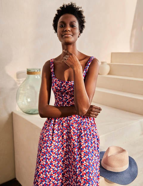 Petronella Jersey Dress - Milkshake, Flamingo Splash Petronella Jersey Dress - Milkshake, Flamingo Splash