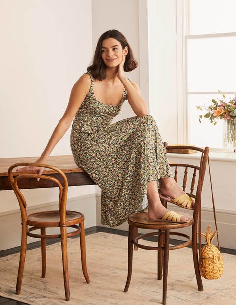 Petronella Jersey Dress - Pea, Flamingo Splash Petronella Jersey Dress - Pea, Flamingo Splash
