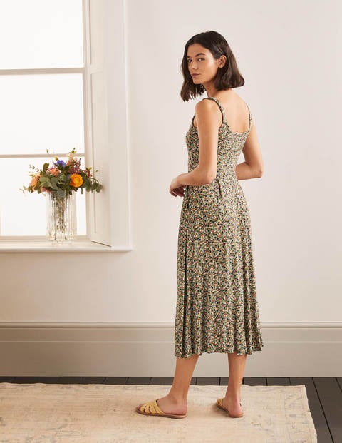 Petronella Jersey Dress - Pea, Flamingo Splash Petronella Jersey Dress - Pea, Flamingo Splash