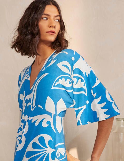 Poppy Jersey Maxi Dress - Moroccan Blue, Garden Tropic Poppy Jersey Maxi Dress - Moroccan Blue, Garden Tropic