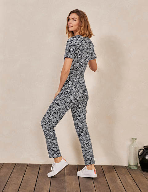 Alberta Jersey Jumpsuit - Navy, Exotic Palm Alberta Jersey Jumpsuit - Navy, Exotic Palm