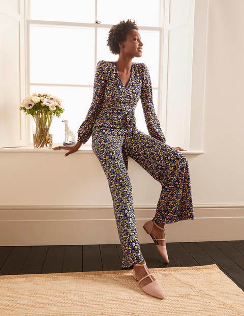 Alexandra Ponte-Jumpsuit - Navy/Gipfelblau, Blumensträußchen Alexandra Ponte-Jumpsuit - Navy/Gipfelblau, Blumensträußchen