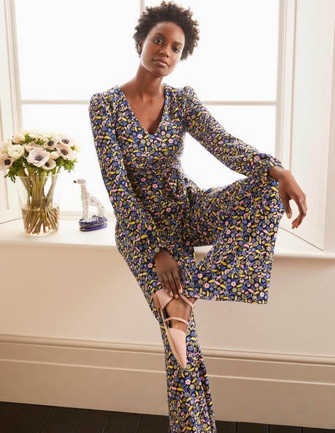 Alexandra Ponte-Jumpsuit - Navy/Gipfelblau, Blumensträußchen Alexandra Ponte-Jumpsuit - Navy/Gipfelblau, Blumensträußchen