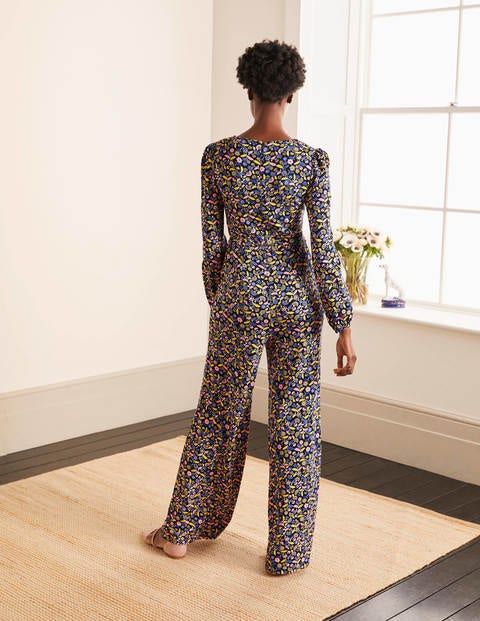 Alexandra Ponte-Jumpsuit - Navy/Gipfelblau, Blumensträußchen Alexandra Ponte-Jumpsuit - Navy/Gipfelblau, Blumensträußchen