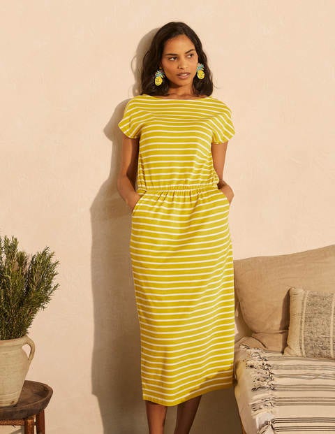 Robe T-shirt Odile en jersey - Rayé chartreuse/ivoire Robe T-shirt Odile en jersey - Rayé chartreuse/ivoire
