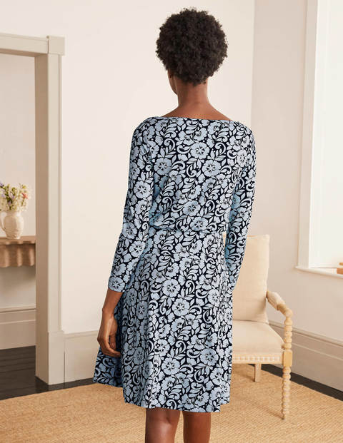 Nellie Jersey Dress - Black, Hibiscus Floral Nellie Jersey Dress - Black, Hibiscus Floral