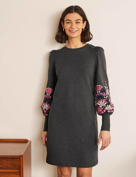 Romona Sweatshirt Dress - Charcoal Marl Romona Sweatshirt Dress - Charcoal Marl