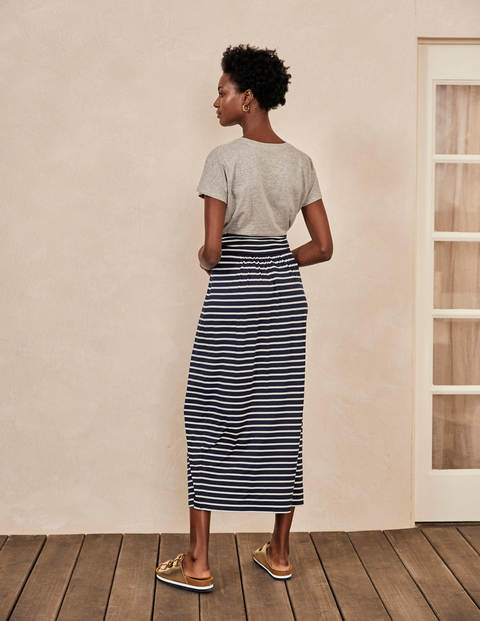 Ruched Waist Skirt - Ivory/Navy Stripe Ruched Waist Skirt - Ivory/Navy Stripe