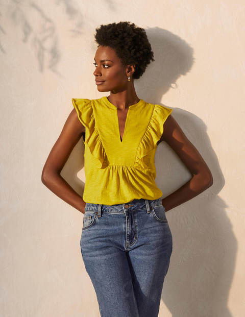Judith Jersey Top - Chartreuse