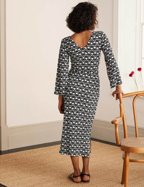 Amy Jersey Midi Dress - Black, Flora Amy Jersey Midi Dress - Black, Flora