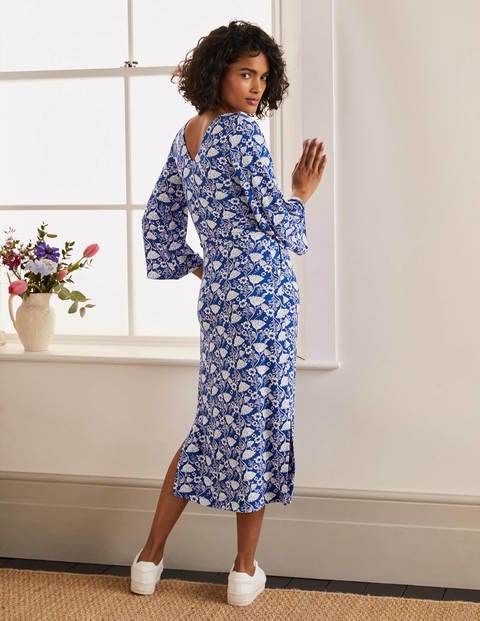 Amy Jersey Midi Dress - Blue Wave, Lotus Vine Amy Jersey Midi Dress - Blue Wave, Lotus Vine