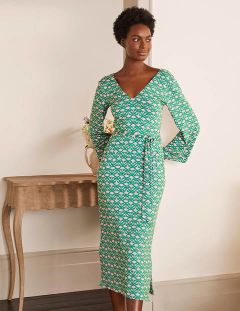 Amy Jersey Midi Dress - Highland Green, Flora Amy Jersey Midi Dress - Highland Green, Flora