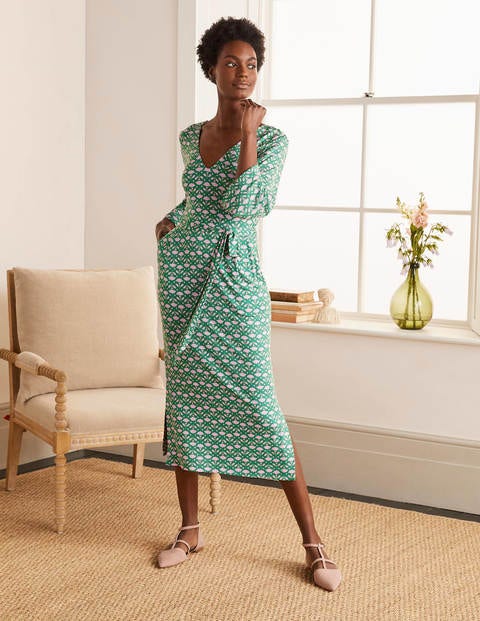 Amy Jersey Midi Dress - Highland Green, Flora Amy Jersey Midi Dress - Highland Green, Flora