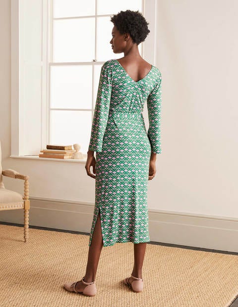 Amy Jersey Midi Dress - Highland Green, Flora Amy Jersey Midi Dress - Highland Green, Flora