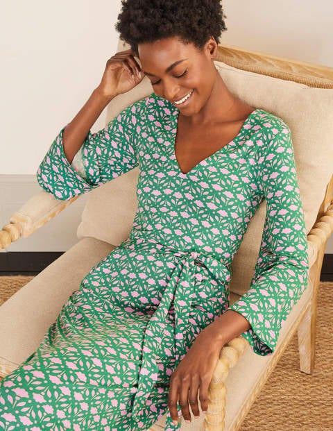 Amy Jersey Midi Dress - Highland Green, Flora Amy Jersey Midi Dress - Highland Green, Flora