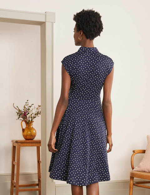 Althea Jersey Shirt Dress - Navy, Triple Spot Althea Jersey Shirt Dress - Navy, Triple Spot