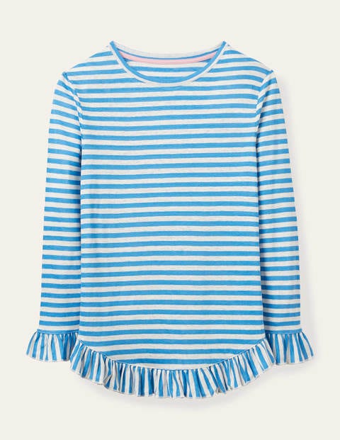 Dorothy Linen Jersey Top - Moroccan Blue/ Ivory Dorothy Linen Jersey Top - Moroccan Blue/ Ivory