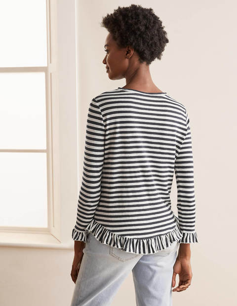 Dorothy Linen Jersey Top - Navy/ Ivory Dorothy Linen Jersey Top - Navy/ Ivory