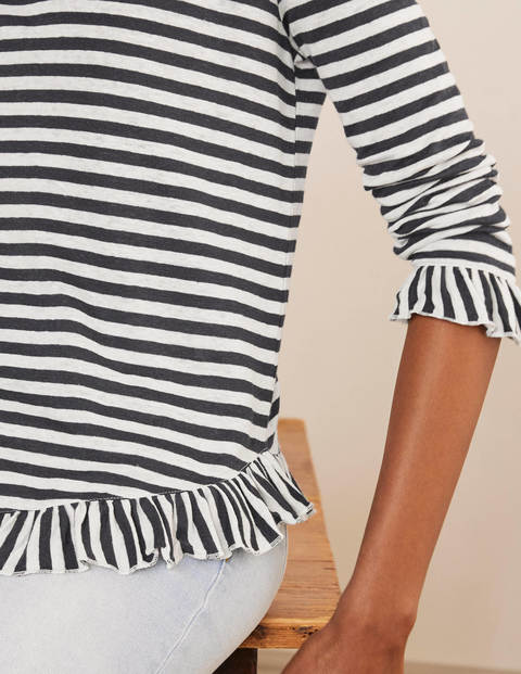Dorothy Linen Jersey Top - Navy/ Ivory Dorothy Linen Jersey Top - Navy/ Ivory