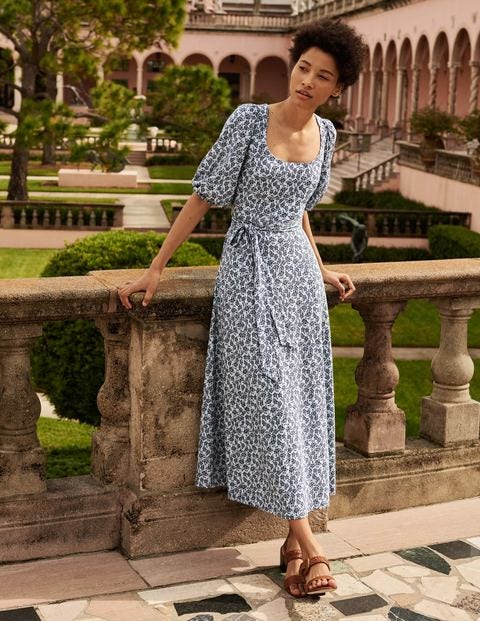 Sophie Jersey Midi Dress - Surf, Cherry Blossom Sophie Jersey Midi Dress - Surf, Cherry Blossom
