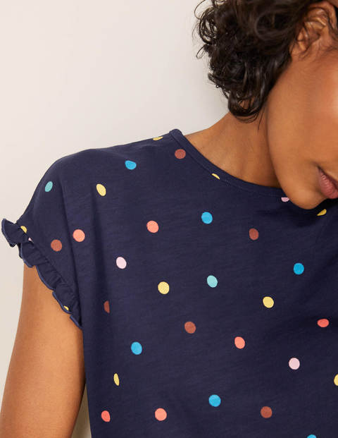 Faye Jersey T-shirt Dress - Navy, Polka Dot Faye Jersey T-shirt Dress - Navy, Polka Dot