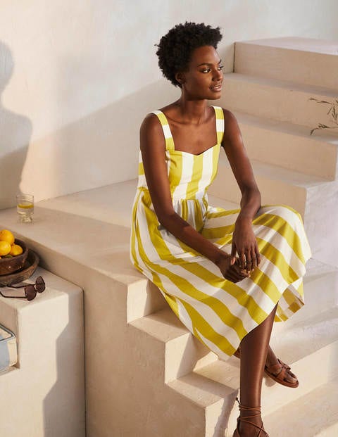 Lucy Jersey Stripe Dress - Chartreuse Ivory Stripe Lucy Jersey Stripe Dress - Chartreuse Ivory Stripe