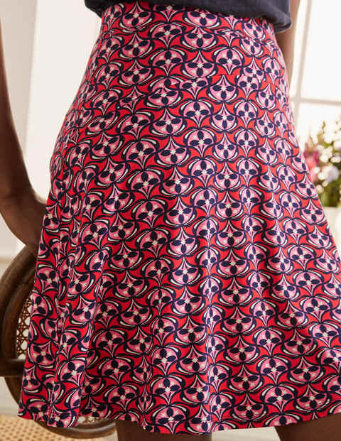 Julie Skirt - Cherry Red, Floral Fan Julie Skirt - Cherry Red, Floral Fan