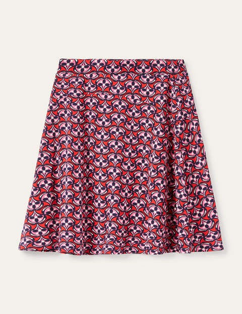 Julie Skirt - Cherry Red, Floral Fan Julie Skirt - Cherry Red, Floral Fan