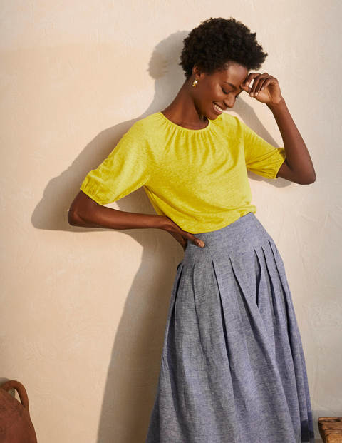 Tabitha Linen Jersey Top - Chartreuse Tabitha Linen Jersey Top - Chartreuse